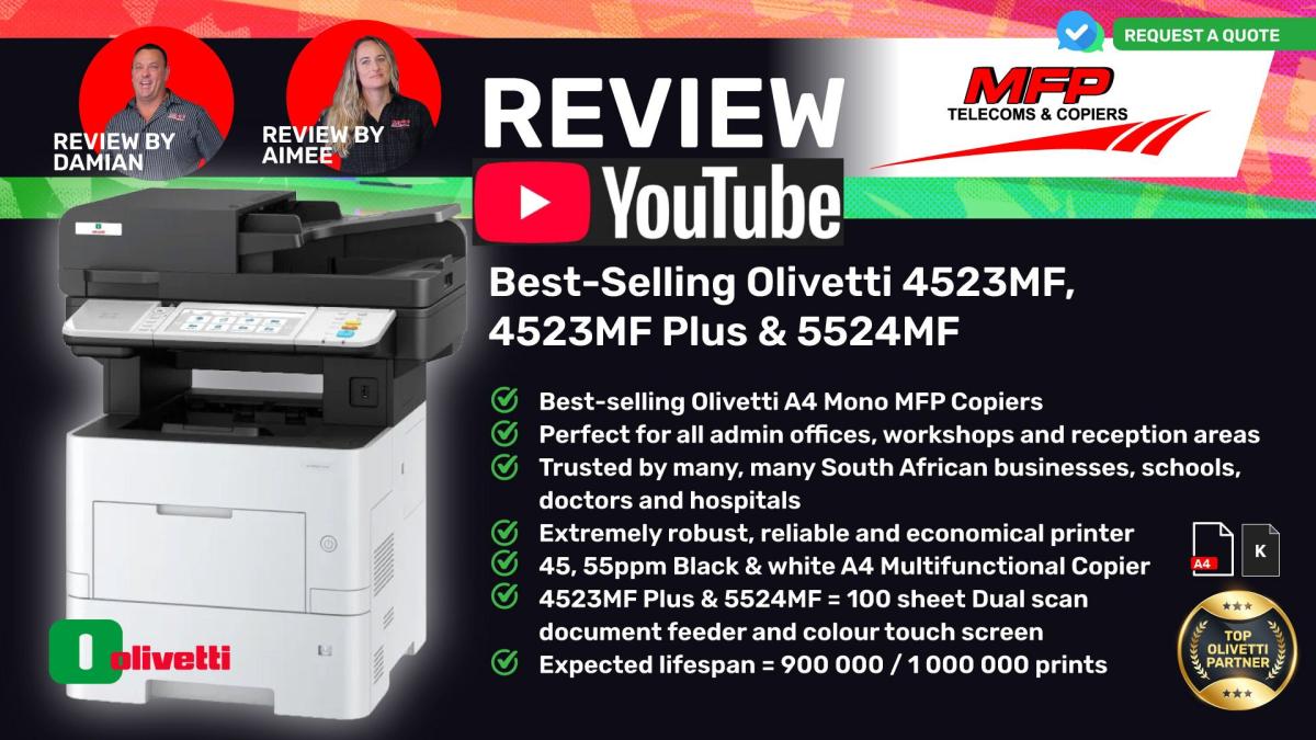 Olivetti 4523MF, 5524MF - Youtube Review
